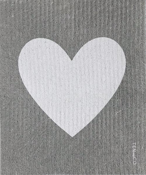 Ten & Co / Essuie-tout réutilisable-6 / Big heart white & grey
