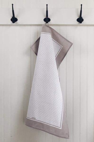 Ten &amp; Co / Serviette à mains et à vaisselle-4 / Scallop White &amp; Grey