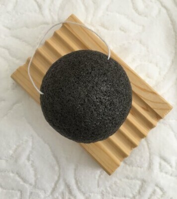 Éponge Konjac - Charbon noir activé