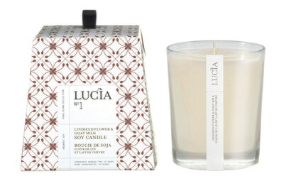 N 1 Chandelle Lucia - Fleur de lin &amp; Lait de chèvre