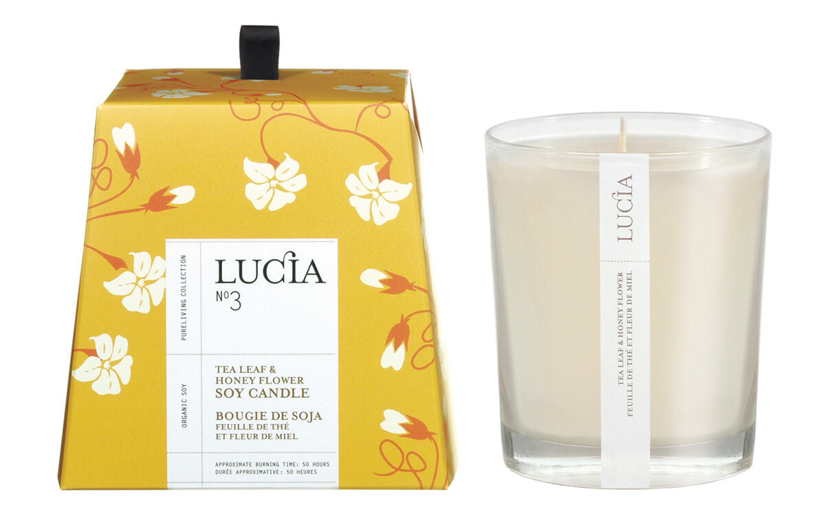 N 3 Chandelle Lucia - Feuille de thé & Fleur de miel