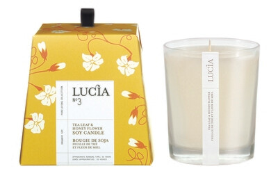 N 3 Chandelle Lucia - Feuille de thé &amp; Fleur de miel