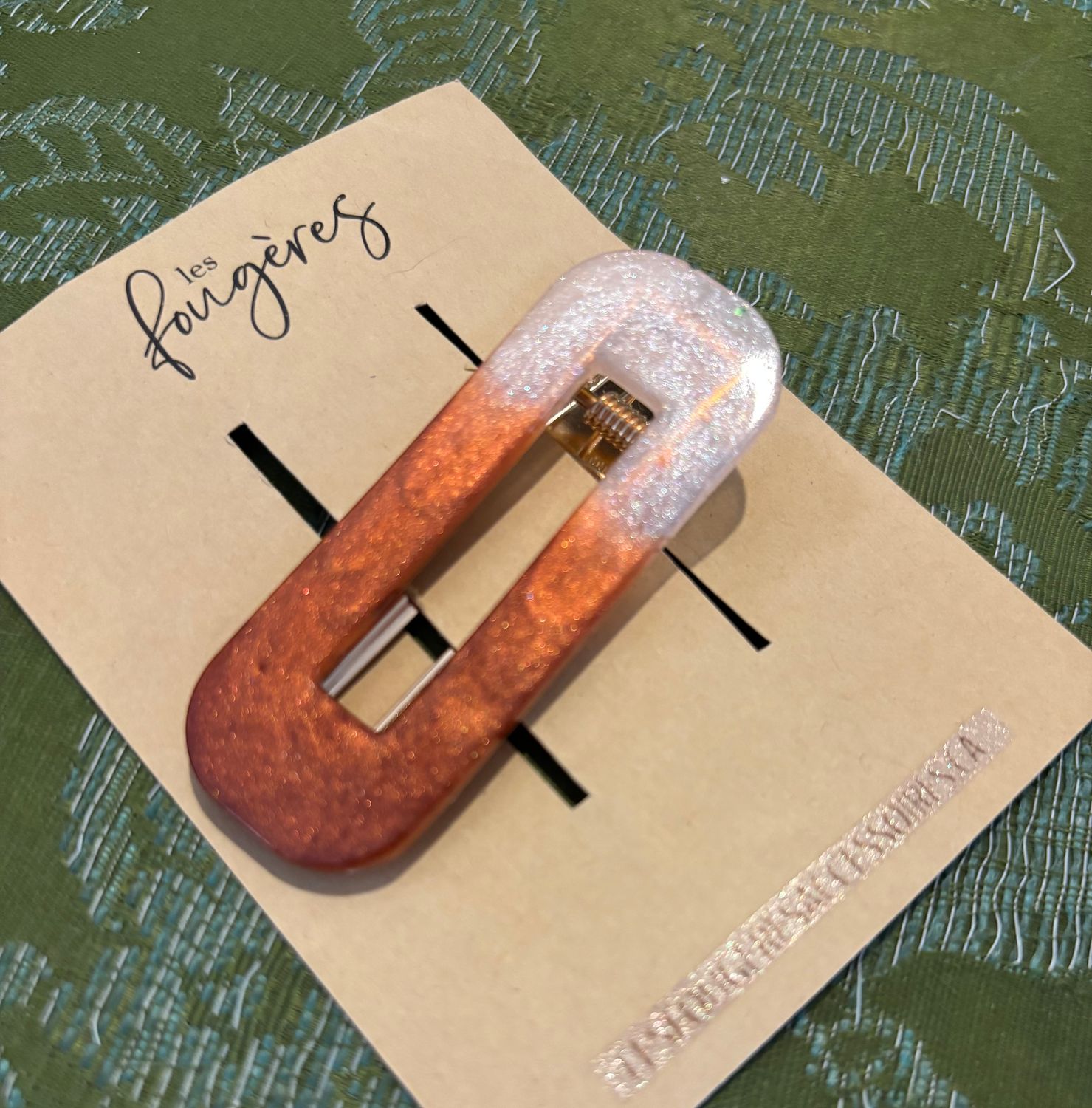 Barette - Bronze &amp; Blanche  / Les Fougères