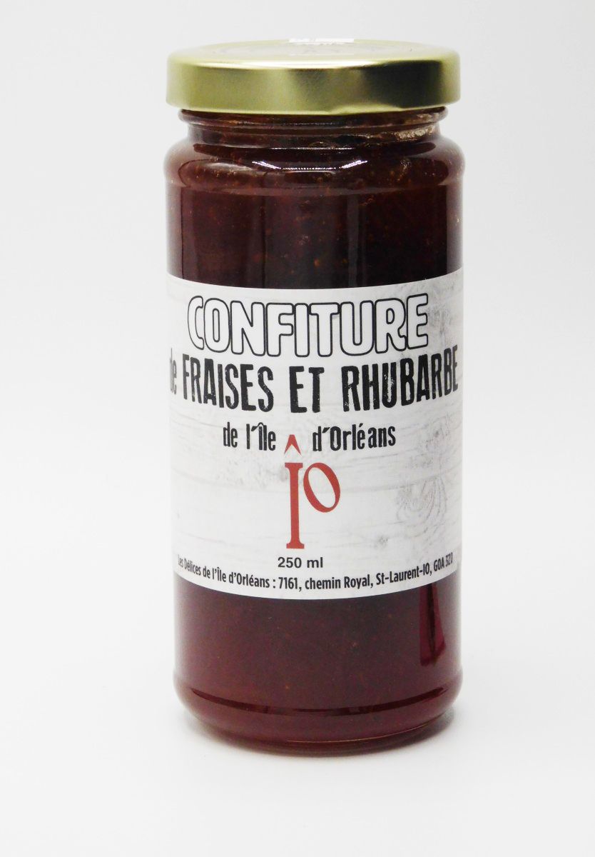 Confiture fraises &amp; rhubarbes - 250ml - Les Délices I.O.