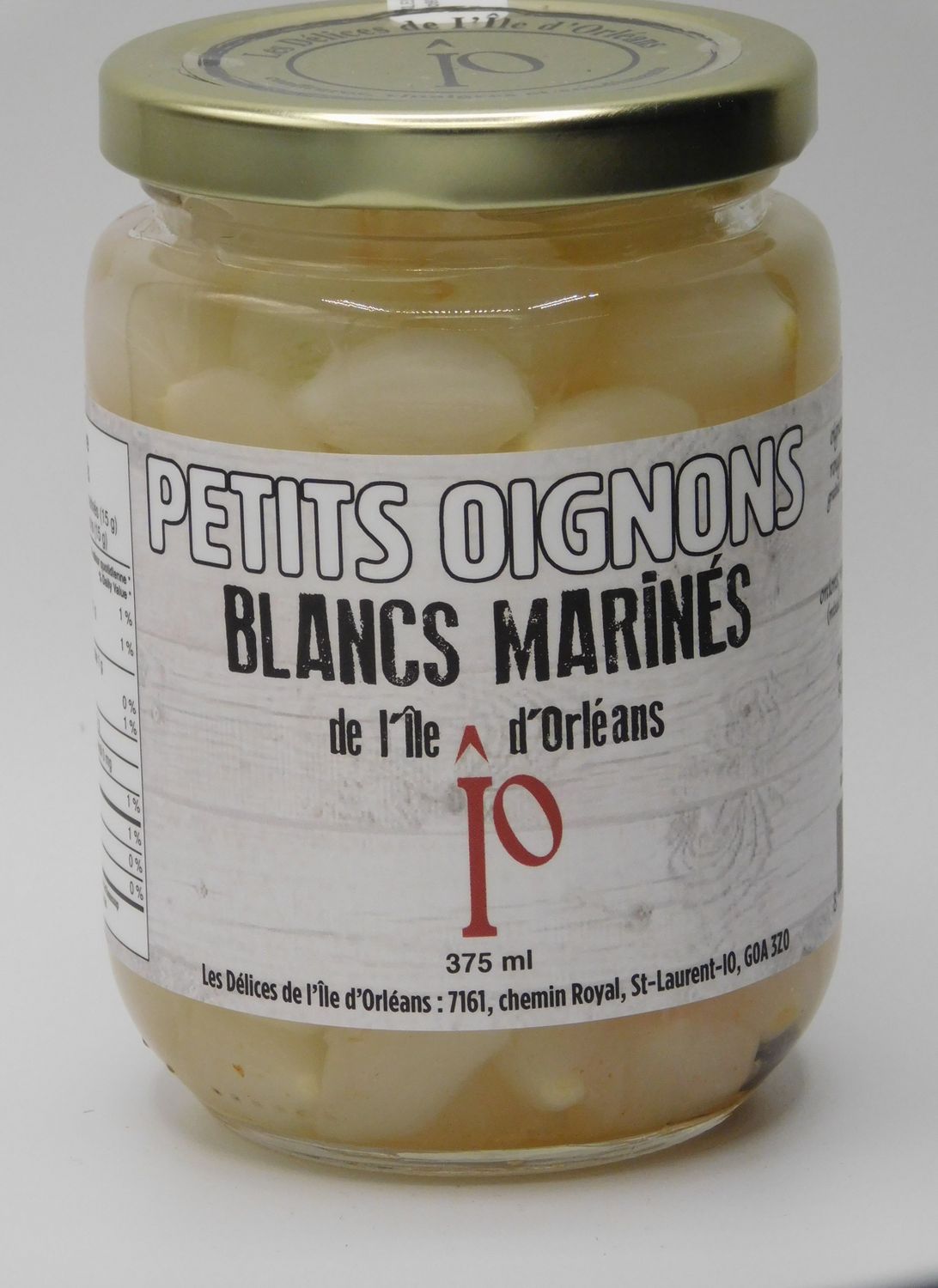 Petits oignons blancs marinés - 375ml - Délices I.O.