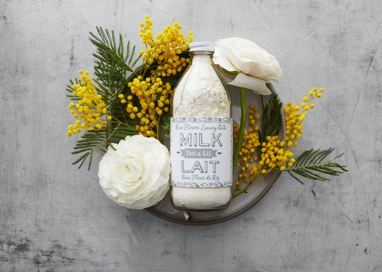 Bouteille lait de bain - Fleur de riz - Dot &amp; Lil