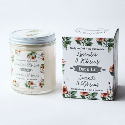 Chandelle 50h - Lavande &amp; Hibiscus - Dot &amp; Lil