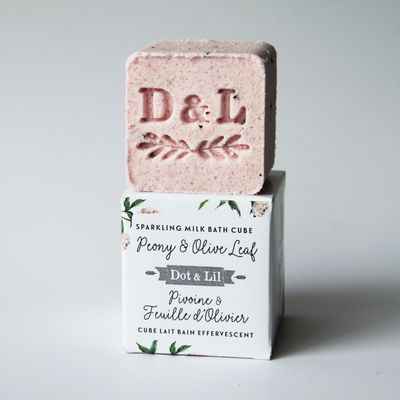 Cube effervescent - Pivoine &amp; Feuille d&#39;olivier - Dot &amp; Lil