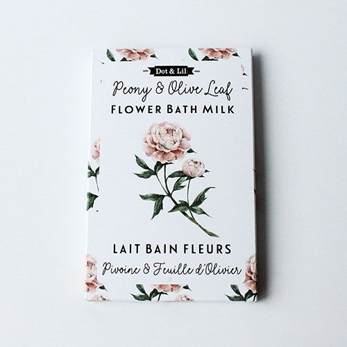 Sachet lait de bain - Pivoine &amp; Feuille d&#39;olivier - Dot &amp; Lil