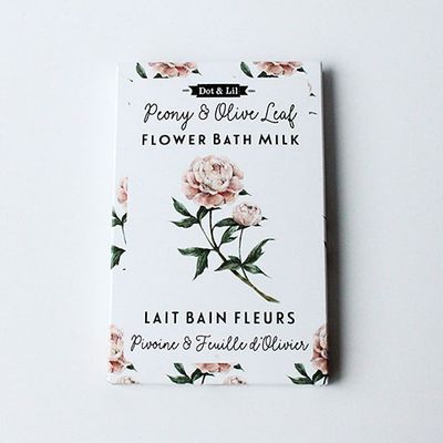 Sachet lait de bain - Pivoine &amp; Feuille d&#39;olivier - Dot &amp; Lil