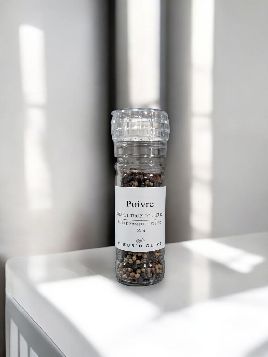 Poivres 3 Kampot - Moulin 55g - Fleur d&#39;Olive