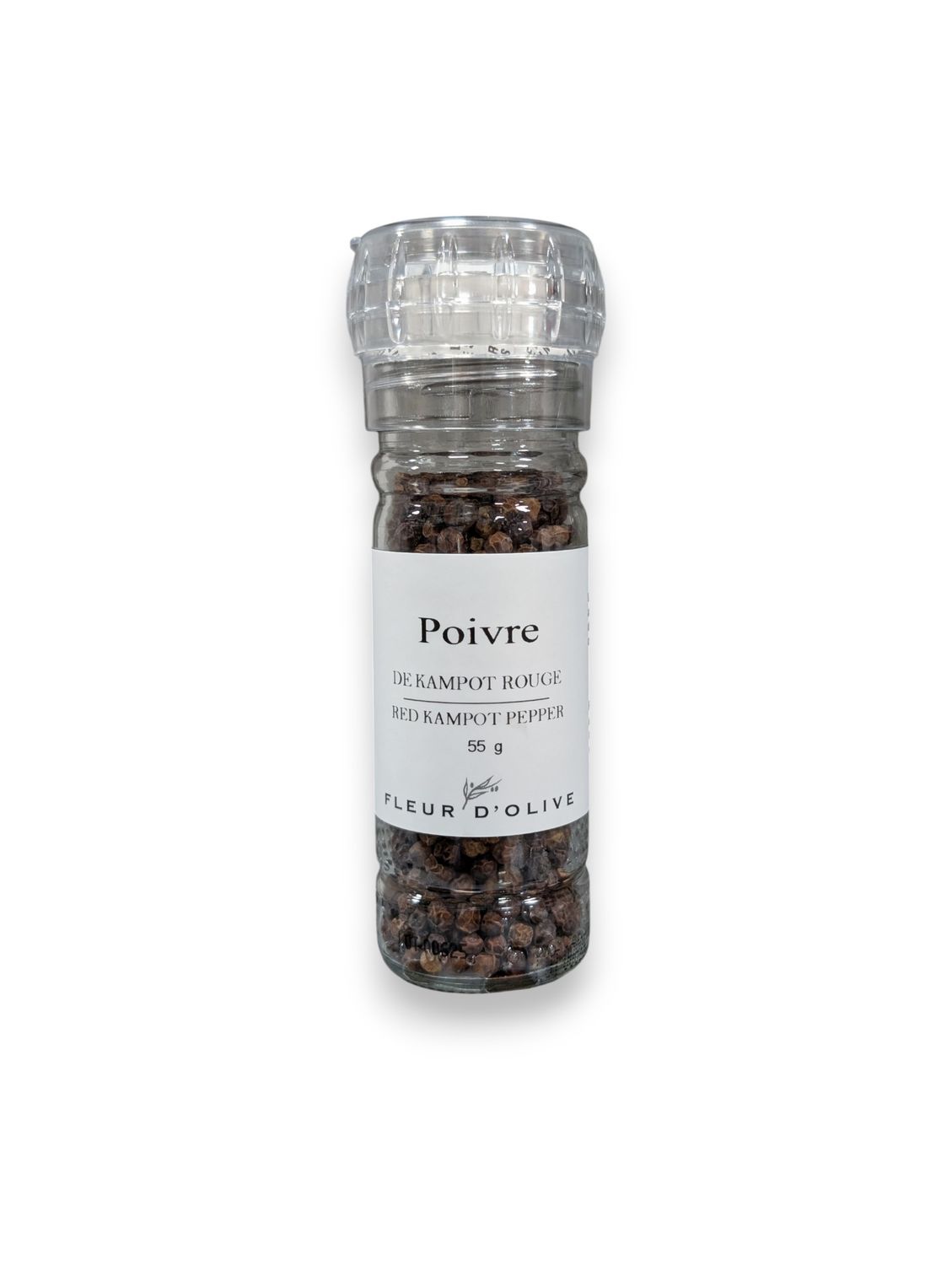 Poivre de Kampot rouge - Moulin 55g - Fleur d&#39;Olive