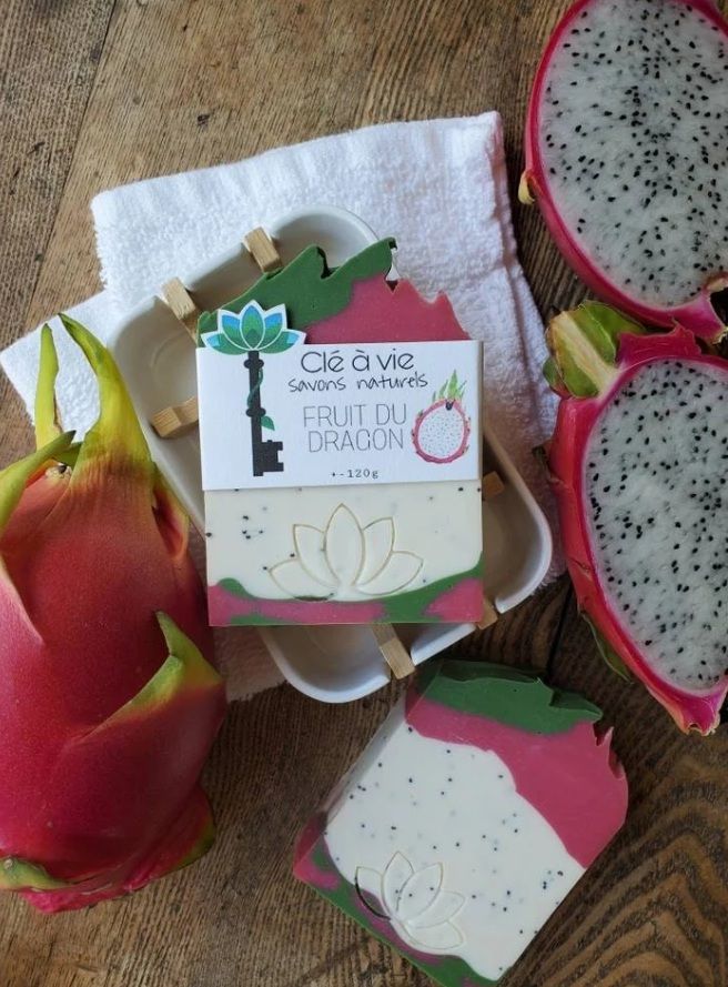 Savon fruit du dragon, exfoliant - Clé à vie