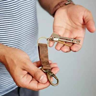 Porte-clés cuir marron - Paper High - Équitable