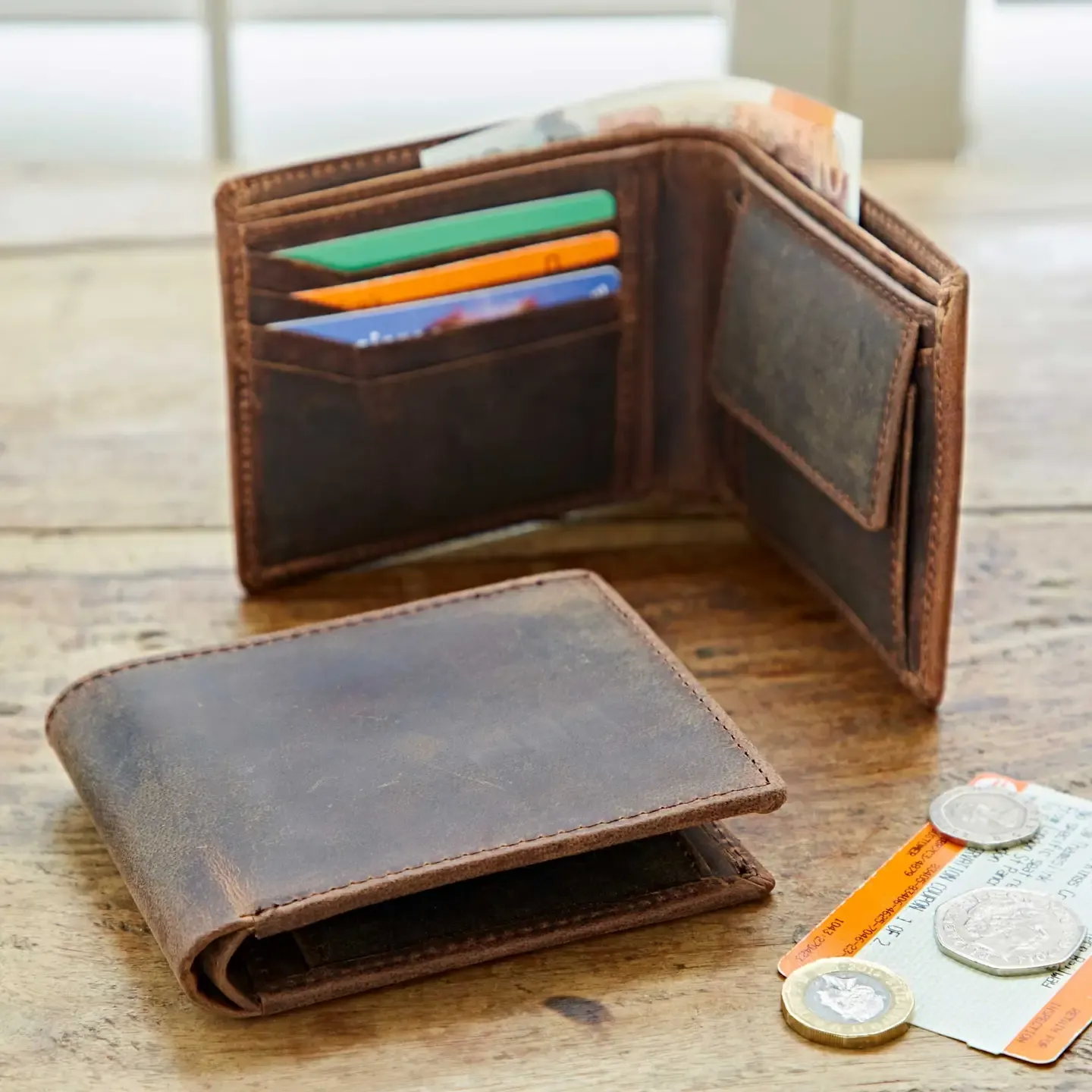 Porte-monnaie cuir marron - Paper High - Équitable