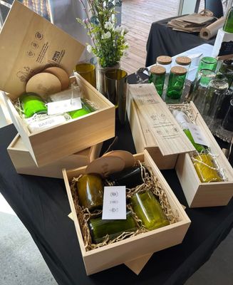 Coffret carré avec verres &amp; sous-verres x 4 - Atelier Bakus