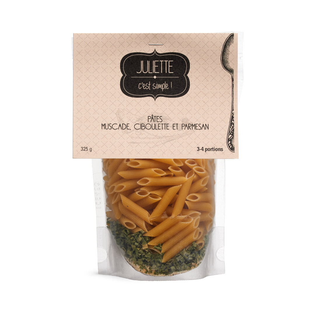 Pâtes muscade, ciboulette et parmesan