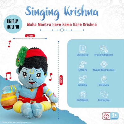 Krishna Light up Matli Pot - Singing Maha Mantra & Krishna Mini Book of Wisdom