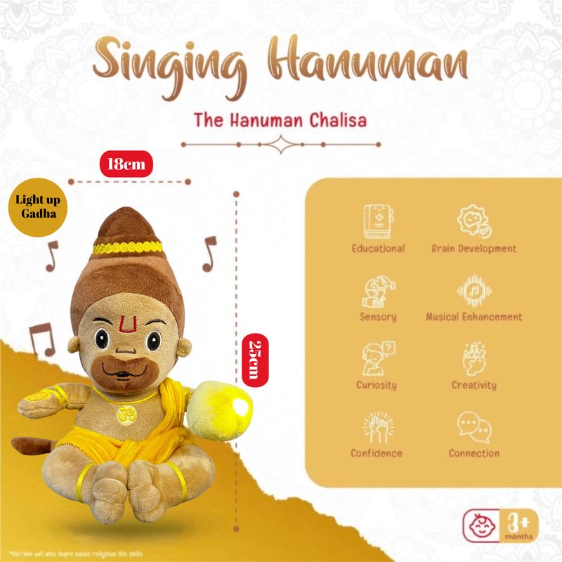Hanuman Light up Gadha - Singing Full Hanuman Chalisa & Hanuman Mini Book of Wisdom