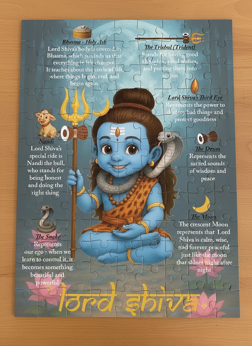 Little Lord Shiva Educational Wooden Puzzle