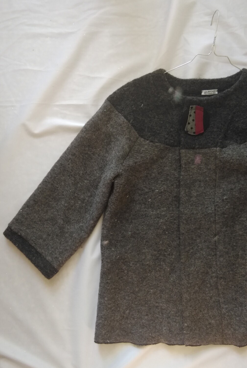 CRISALIDE cappottino in lana cotta con spilla tg L