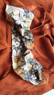 OBI cintura/fusciacca in tessuto fiori arancio milite / ruggine