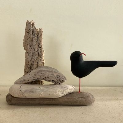 Chough Freestanding On A Large Box