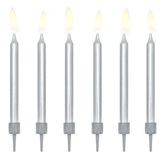 Cake candle Silver