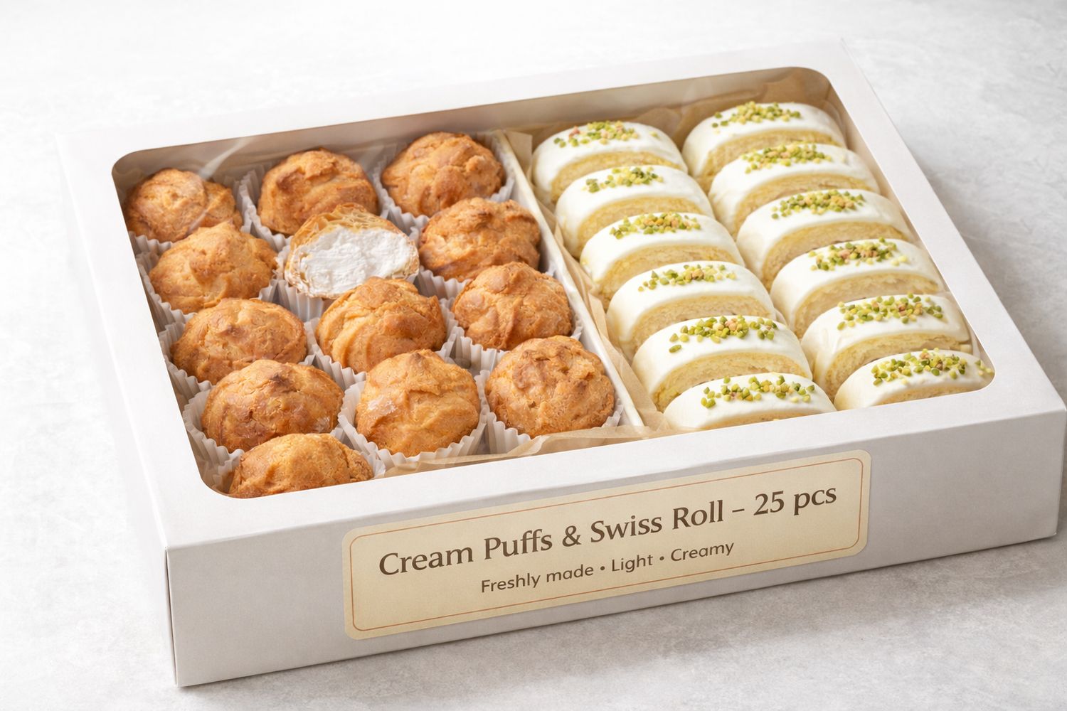 Cream Puffs &amp; Swiss Roll Mix Box