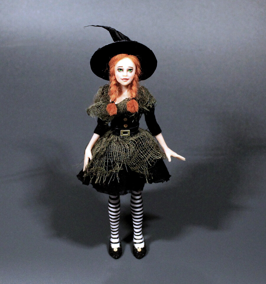 1:12 scale witch - MADE TO ORDER - Dollhouse Size