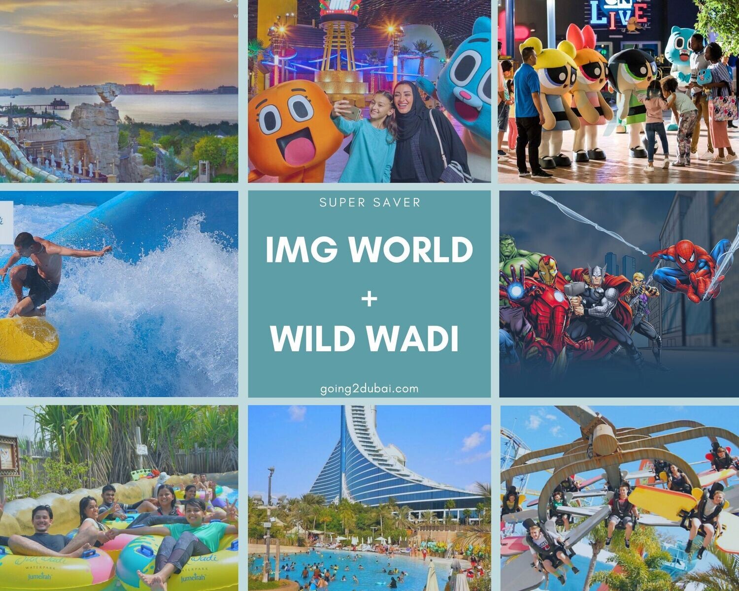 IMG World of Adventure + Wild Wadi Water Park with Meal