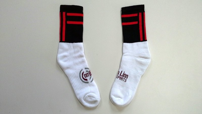 X Small Midi Socks - Black and Red