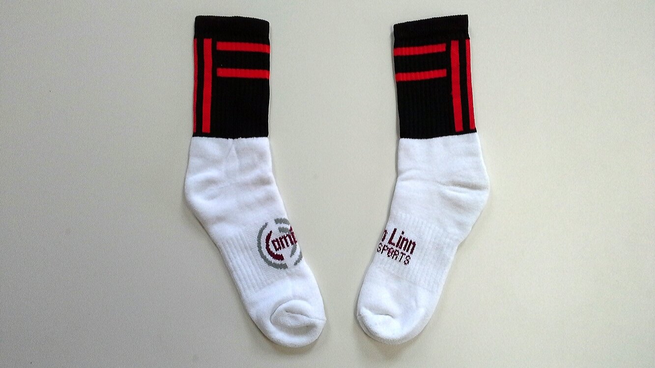 Small Midi Socks - Black and Red