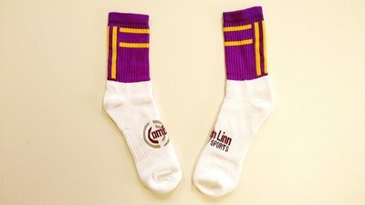 X Large Midi Socks - Purple and Gold