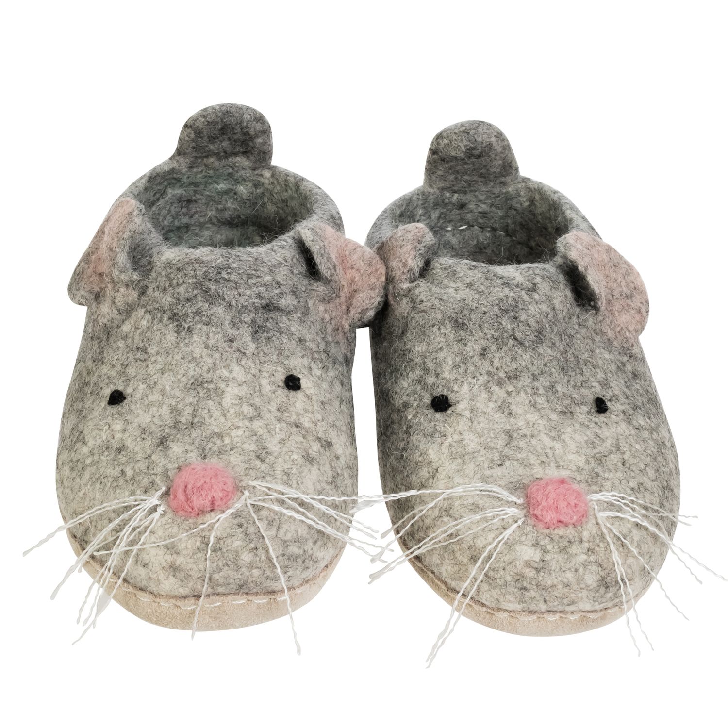 Wool Slippers Cut Ornament Pink
