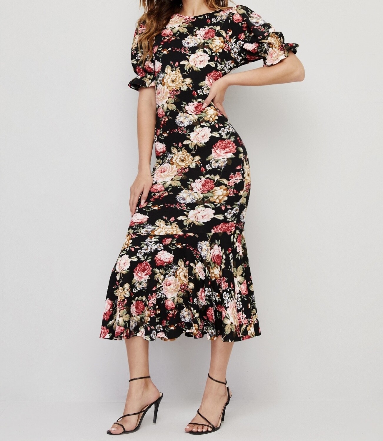 Black floral Dress SM