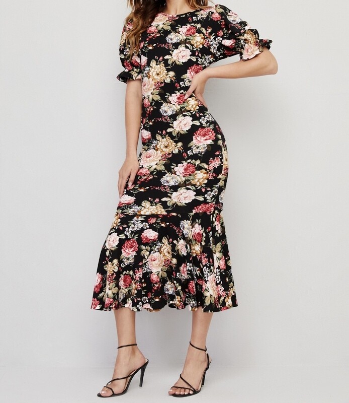 Black floral Dress SM
