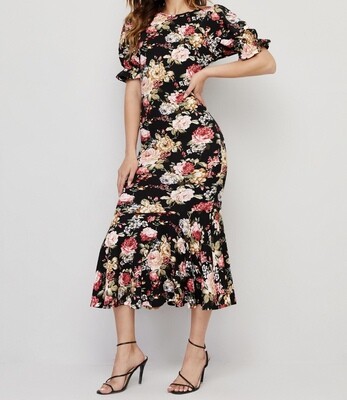 Black floral Dress SM