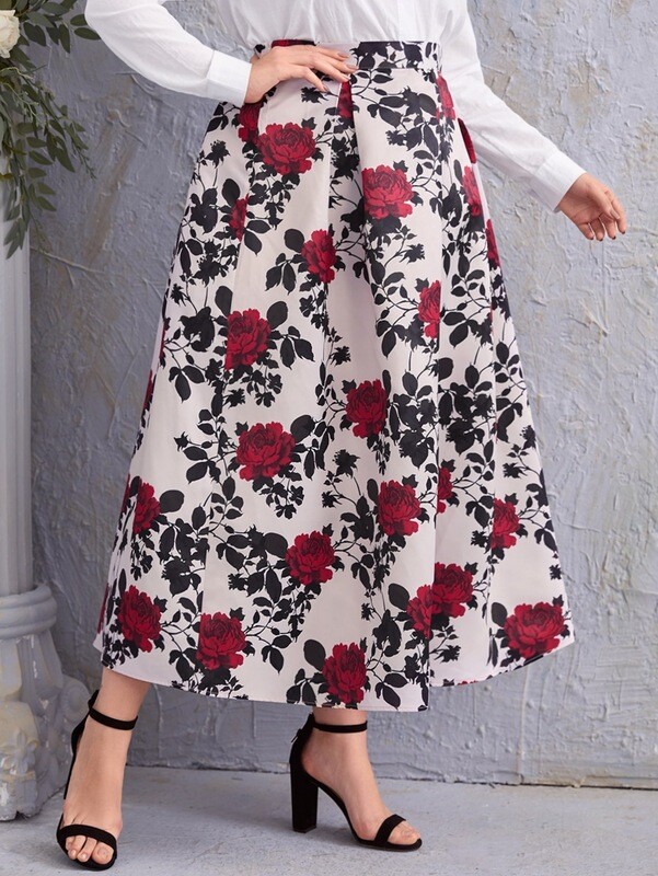 Plus fold pleated skirt