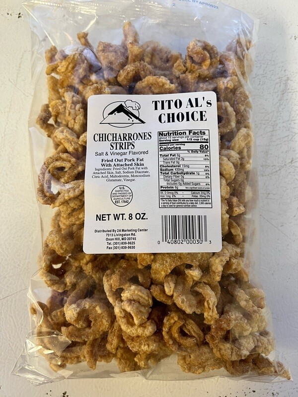 Tito Al Choice Chicharrones Strips Salt And Vinegar And Garlic