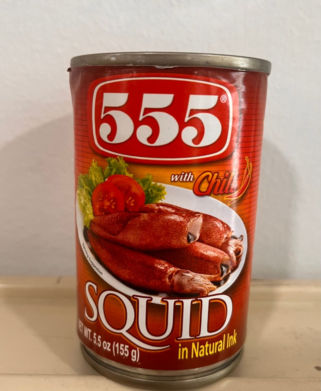 555 Squid In Natural Ink With Chili