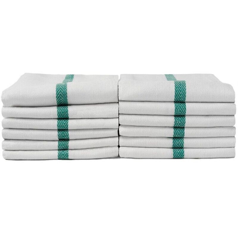 Green Stripe Barber Towels