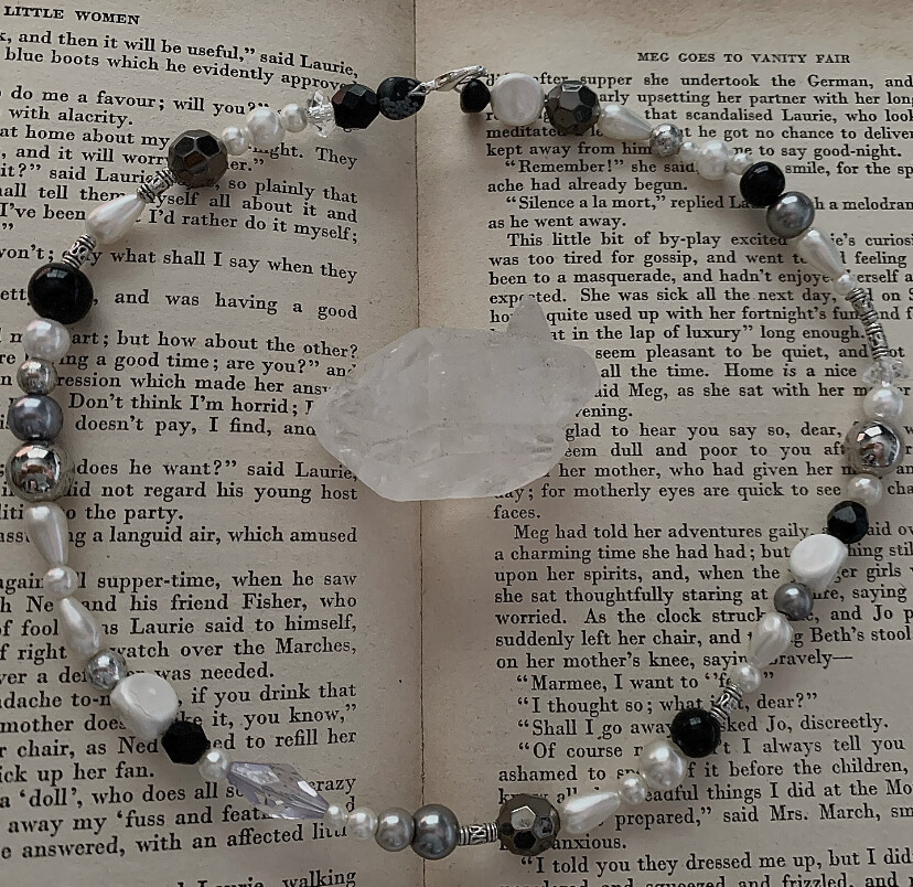 Snowflake Obsidian Moon Necklace