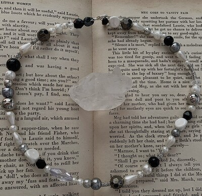 Snowflake Obsidian Moon Necklace