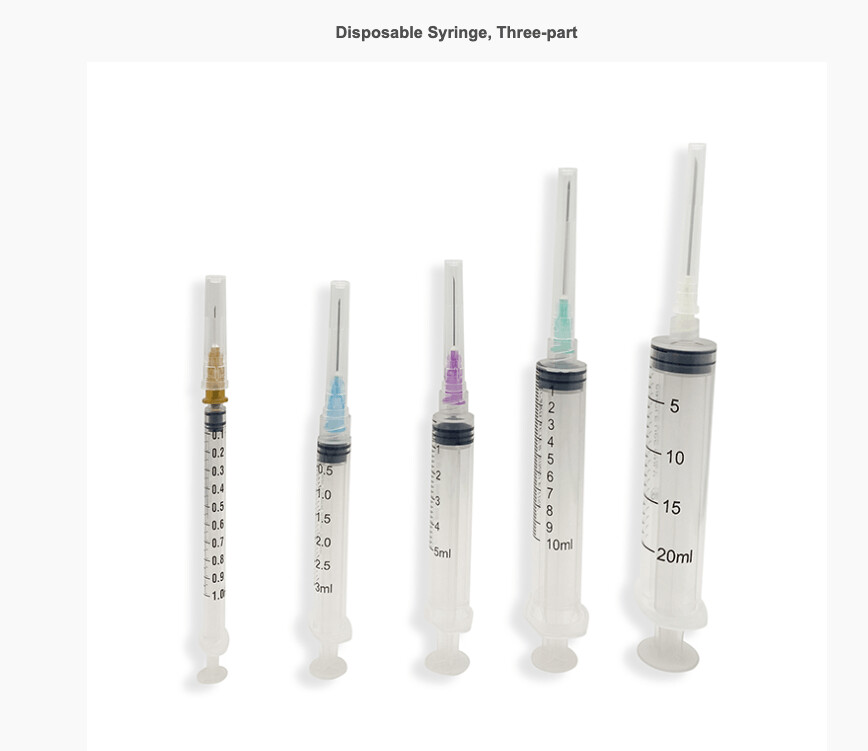 Disposable Syringe, Three-part