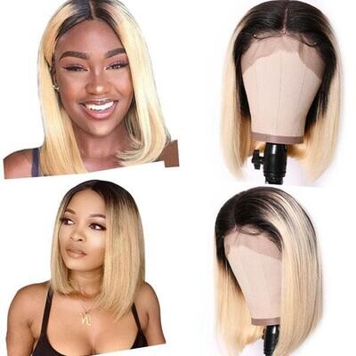 Junoda Honey Blonde Bob 1B/613 HD Lace Front Wigs 150% Density