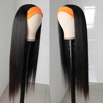 Junoda Hair Straight Hair Scarf Headband Wigs 150% Density