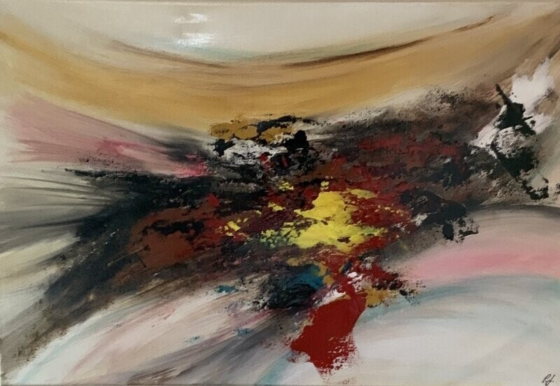 Black, Centre Yellow Explosion