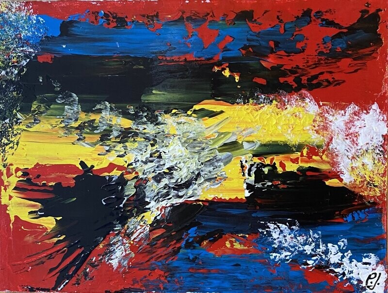 Red, Yellow, Blue Small Abstract