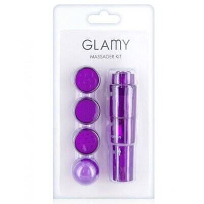 Stimulateur de clitoris violet têtes changeables